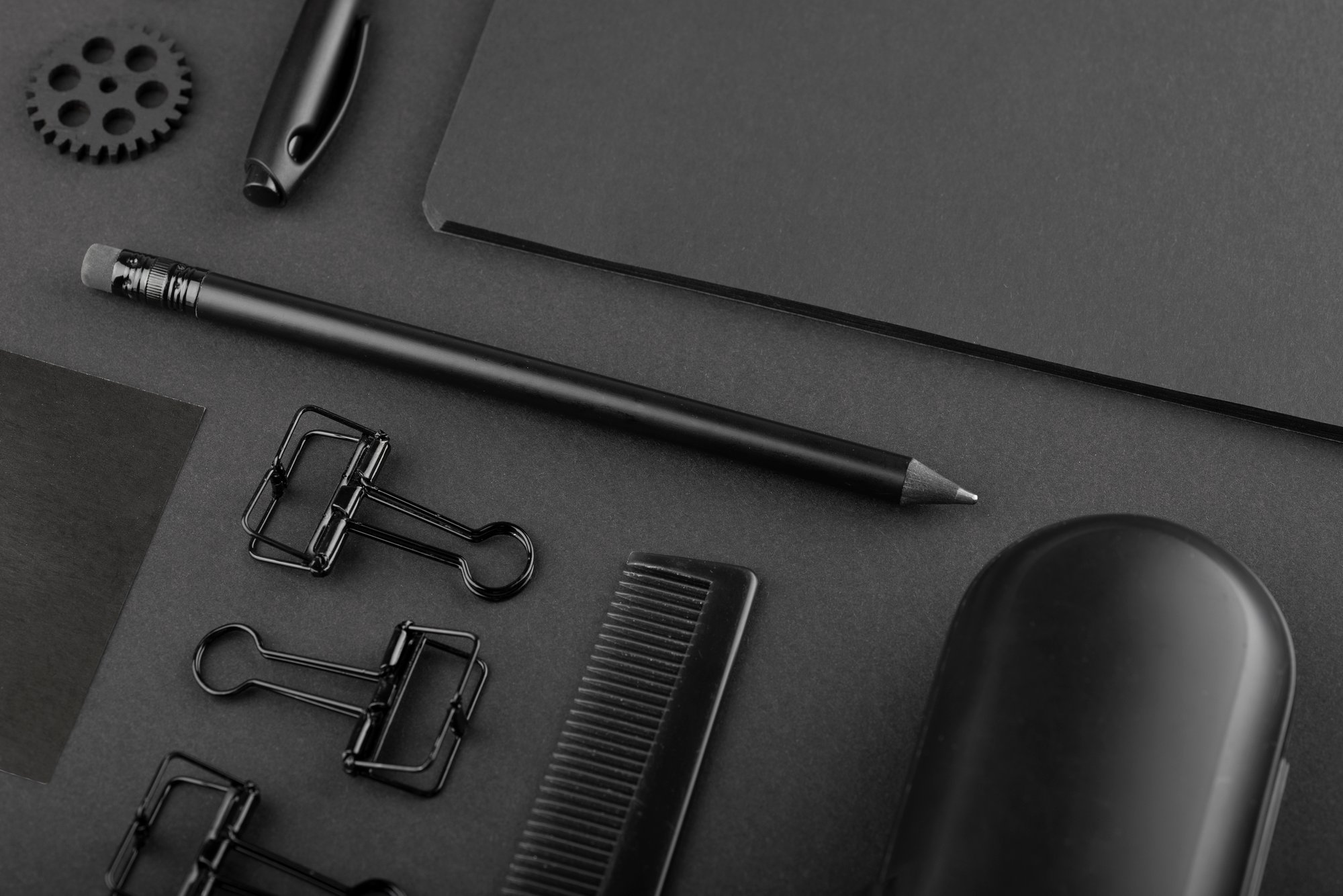 black-background-with-stationery